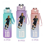 750ML Messi Modrić Neymar Football Star Straw Water Cup Portable Fitness Drink Bottle Kettle Leakproof Drinkware Fans Gifts