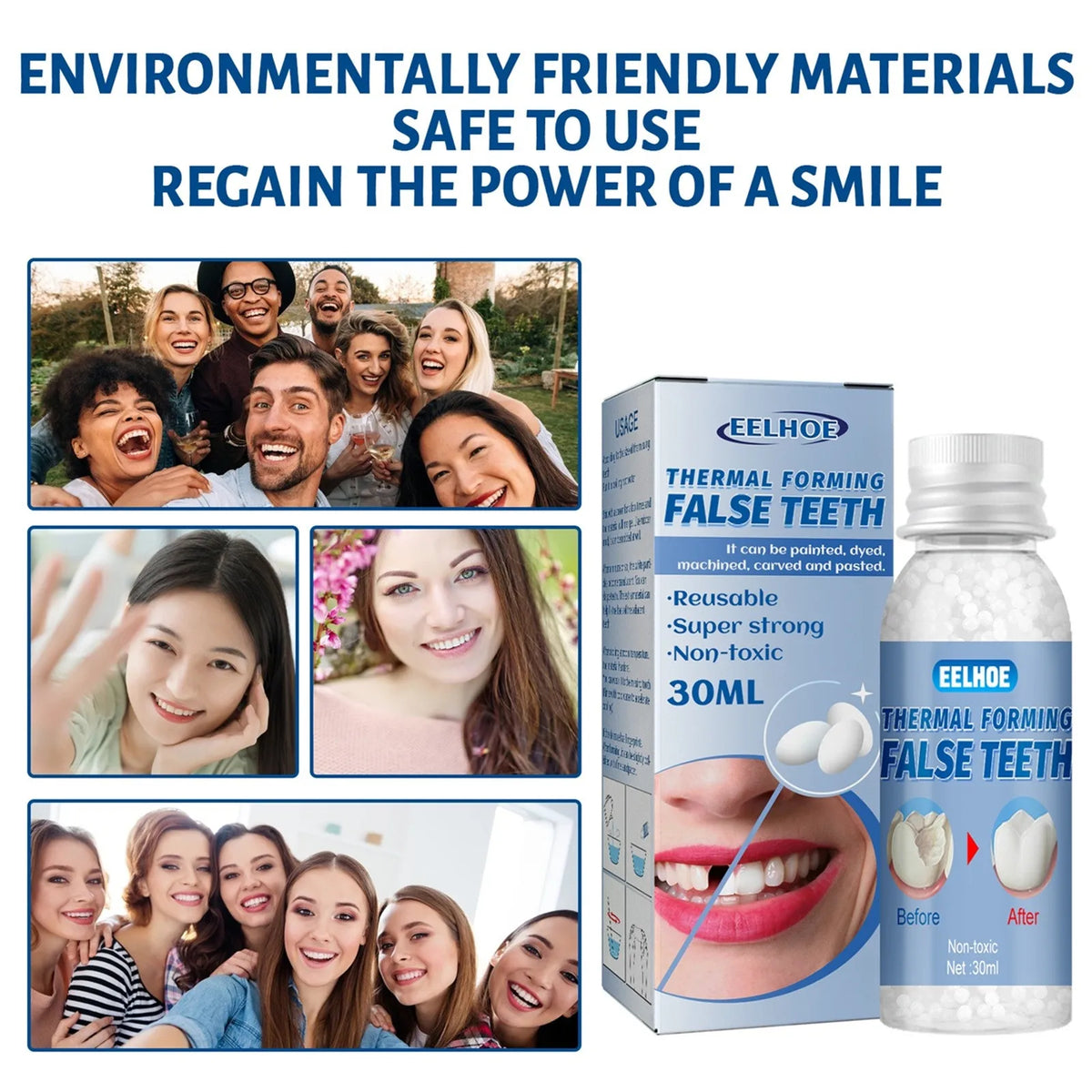 30ml Temporary Tooth Repair Kit Teeth And Gaps FalseTeeth Solid Glue Denture Adhesive Teeth Whitening Tooth Beauty Tool