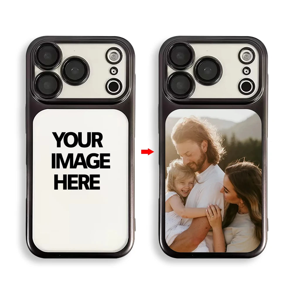 Custom Photo Picture Case for iPhone 18 17 Pro Max 16 15 14 13 Plus Air Matte PC Plating Camera Protector Couple Family UV Print