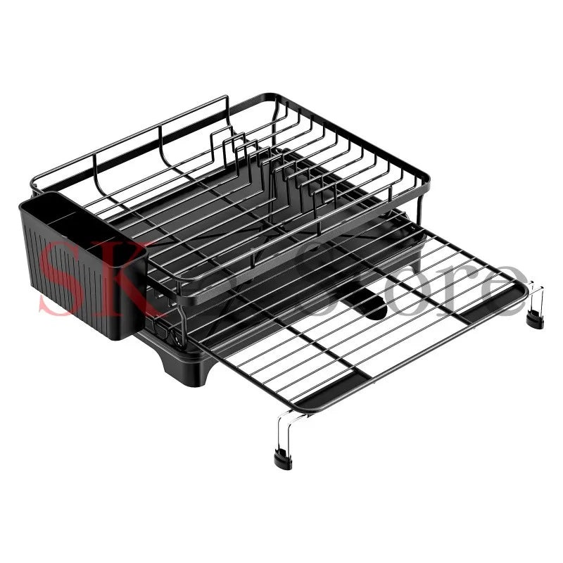 Kitchen countertop rack, household retractable dishes, chopsticks, dishes, cutlery, kitchen storage rack