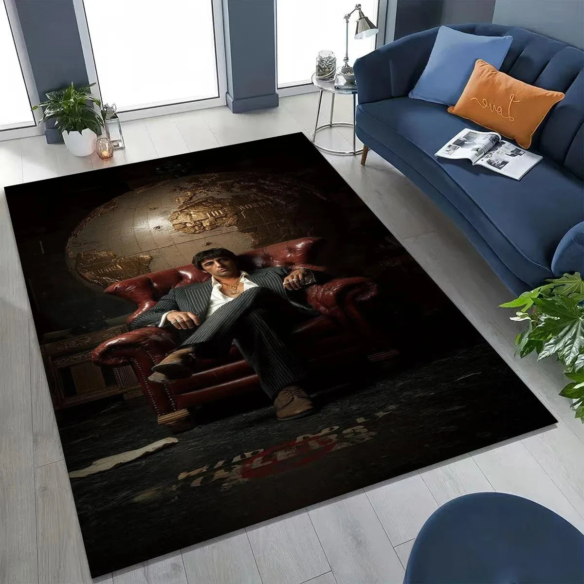 Classic Scarface Tony Montana Movie Art Carpet Rug for Bedroom Living Room Sofa Home Doormat Decor Large Kids Non-slip Floor Mat
