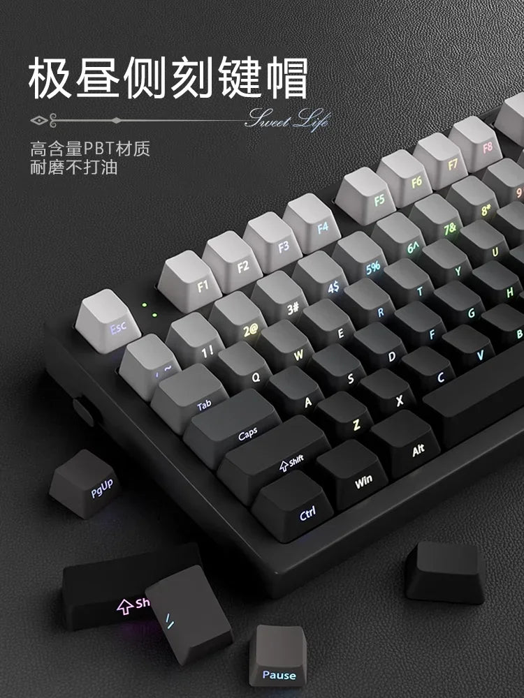 2026 Original Daylight Keycaps PTB Translucent, Side-engraved Oem 135 Keys, Customized To Fit 60/84/98/108 Mechanical Keyboards.