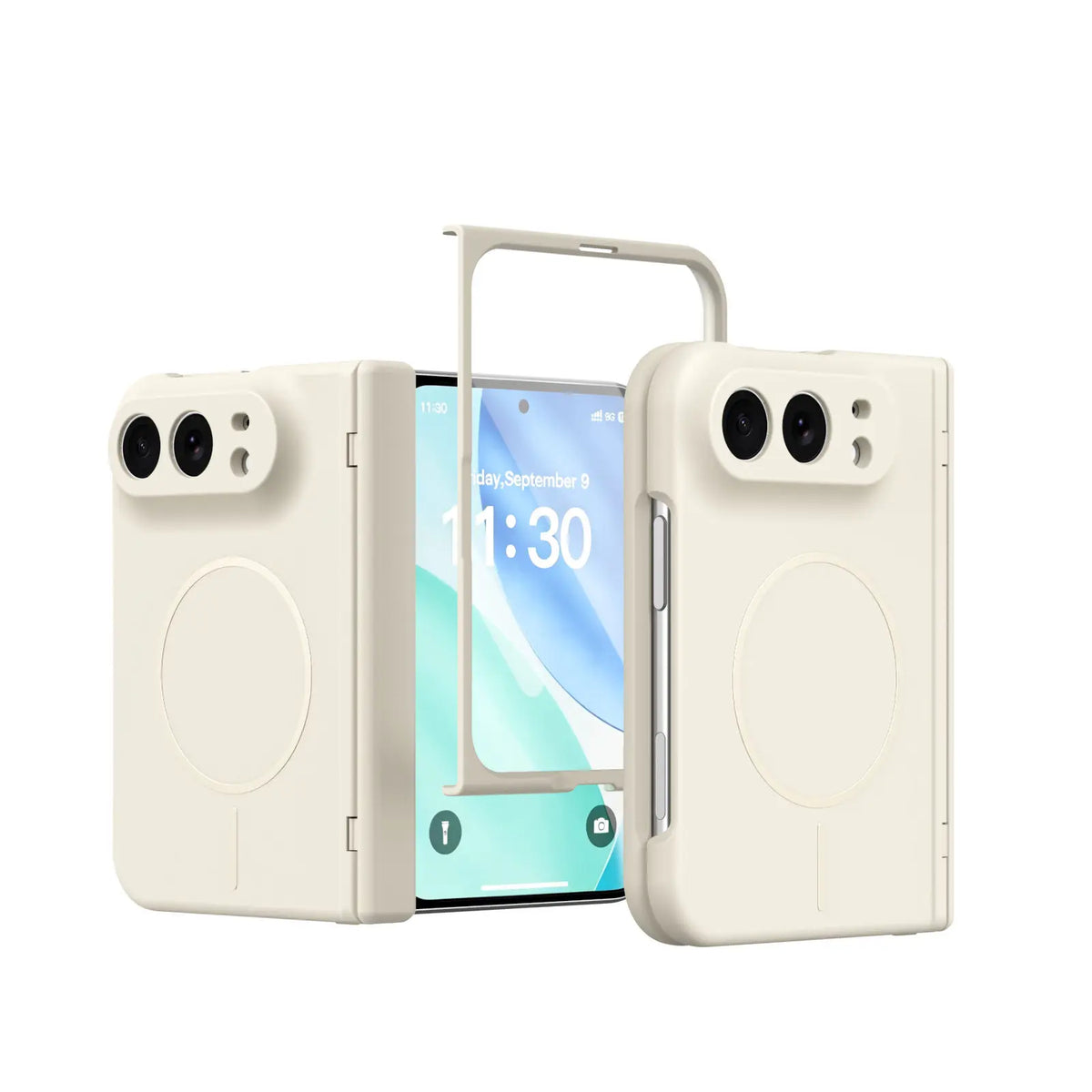 For iPhone DUO Case for Magsafe Magnetic Wireless Charging Case for iPhone DUO 18 Fold Built-in Screen Protector Frosted Cover