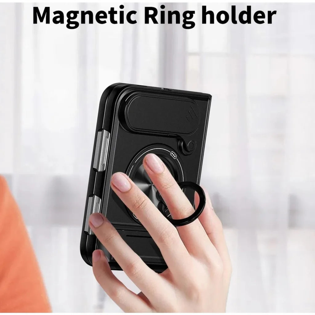 For Magsafe Magnetic Ring Holder Stand Dual Layer Phone Case For Apple iPhone Duo 18 Fold Lens Protect Hard Shockproof Cover