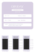 DIYDAY W Shape Eyelash Extension 3d 4d 5d 6d 7d 8d W-Shaped Eyelashes Premade Fans Individual BASF Mink Faux Lashes