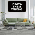 1pc Motivational Fitness Tapestry: Prove Them Wrong - 90x150cm (3x5ft) Inspirational Banner- Suitable for Home Gym, Man Cave,