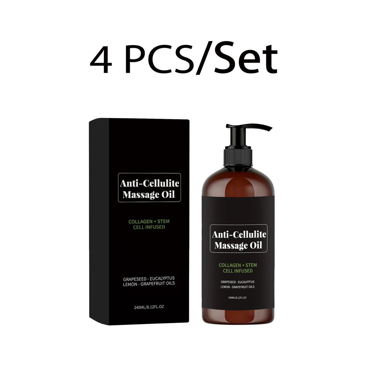 Anti-cellulite Body Massage Oil Natural Plant Essential OilRelaxing Soothing Moisturizing Skin Care Lightweight Non Greasy 240ml