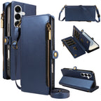 Wallet-Style Protective Case for Samsung A57 A56 A55 A54 A52 A37 A36 A17 A16 A15, Cross-Shoulder Phone Case with Coin Pocket and Multiple Card Slots, Faux Leather Protective Cover