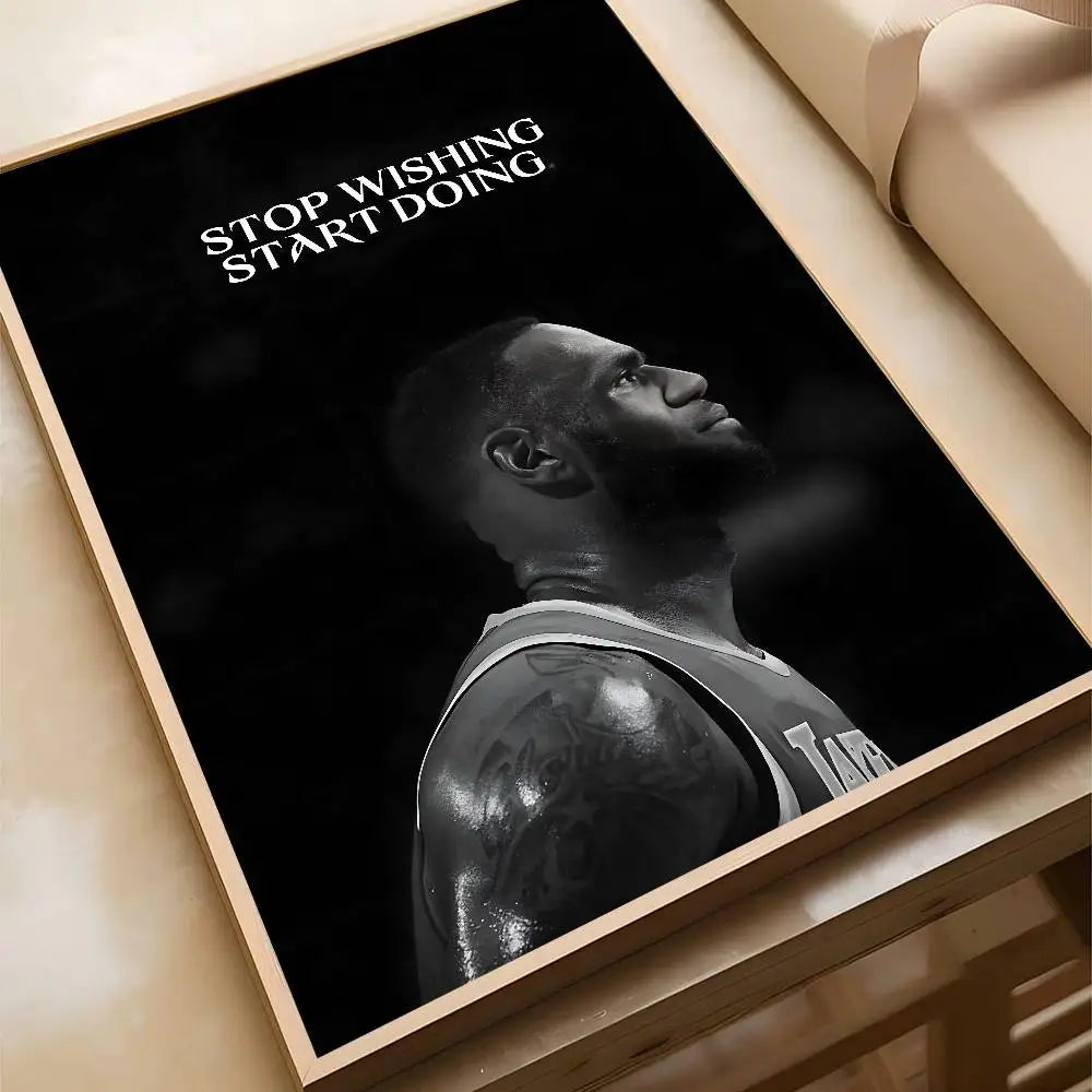 Athlete Inspirational Quotation Poster Home Gym Football Basketball Prints Wall Stickers Paintings for Home Living Room Decor