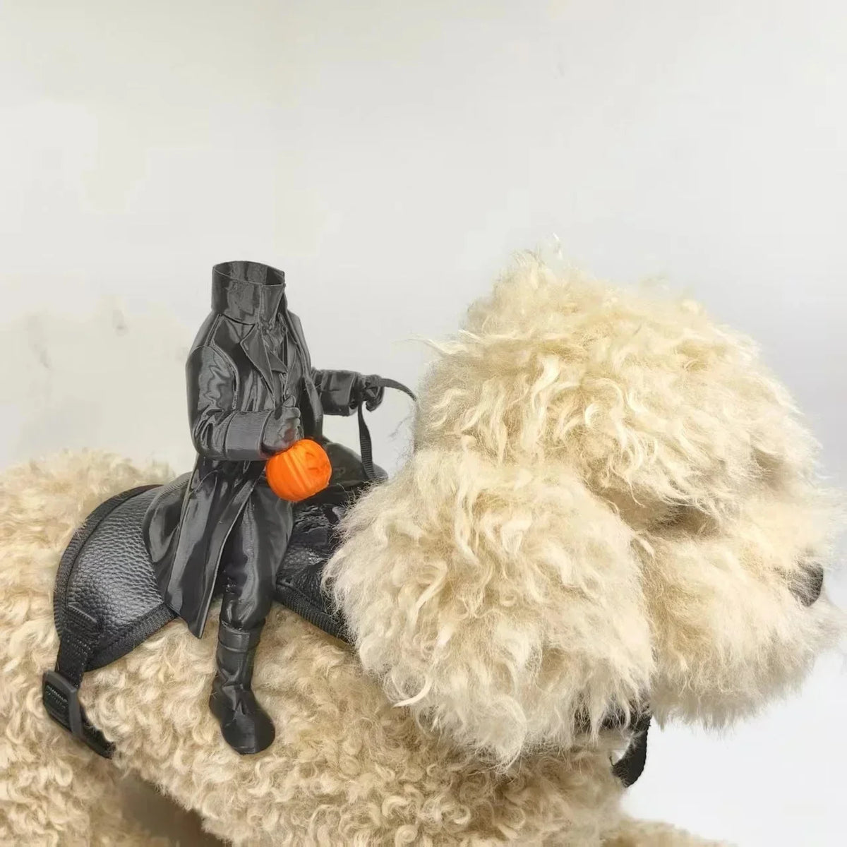 Halloween Headless Horseman Pet Costume Small Cat Dog Outfit Pumpkin Doll Cloak Party Cosplay Clothes Holiday Decoration
