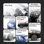 Scale 1:32 M4 X3M Toy Car Model Pull Back Music Light Doors Opened Miniature Vehicle Metal Diecast Models Kids Educational Gifts