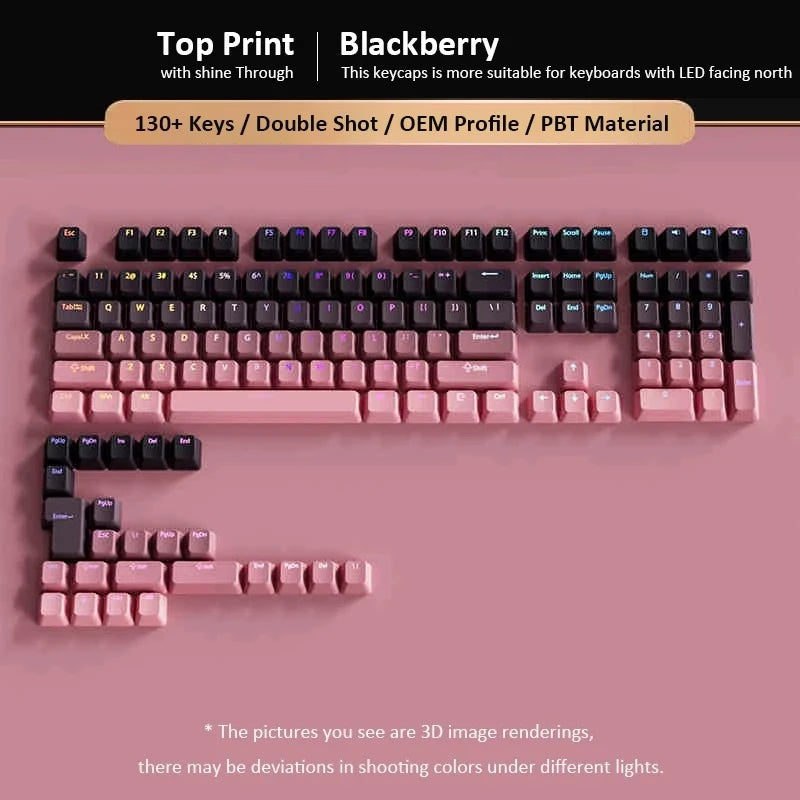 2026 Original Daylight Keycaps PTB Translucent, Side-engraved Oem 135 Keys, Customized To Fit 60/84/98/108 Mechanical Keyboards.
