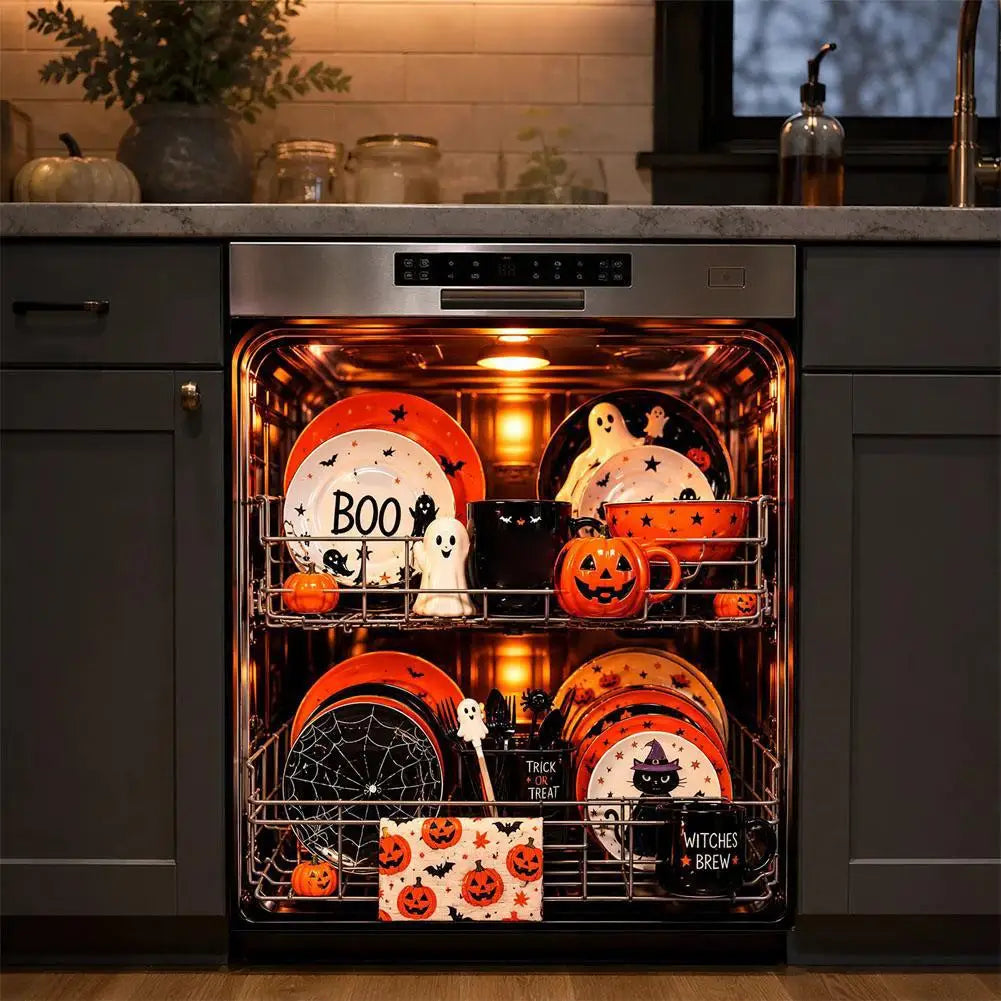 Halloween Dishwasher Magnet Cover Waterproof Appliance Magnetic Panel Reusable Kitchen Decor for Fridge Washer Door