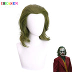 Joker Cosplay Costume Set - Joaquin Phoenix Arthur Fleck Clown Red Dipped Outfit with Green Wig - Personalized Uniform Ensemble