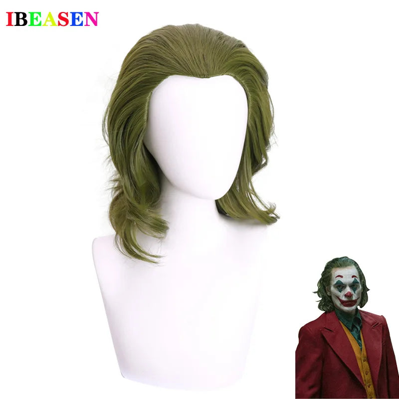Joker Cosplay Costume Set - Joaquin Phoenix Arthur Fleck Clown Red Dipped Outfit with Green Wig - Personalized Uniform Ensemble