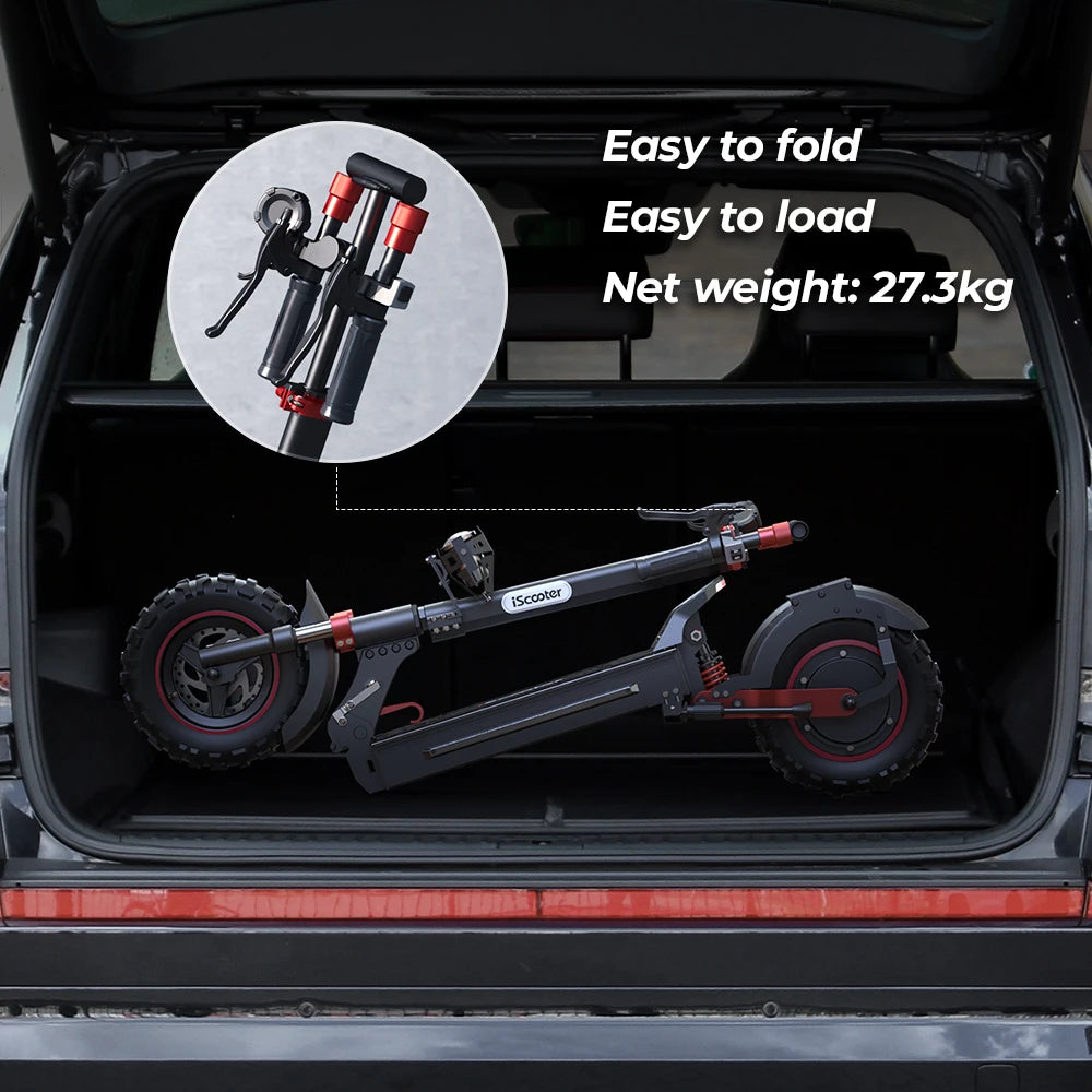 iScooter iX5s Electric Scooter 15Ah 1000W Powerful Kick Scooter Anti-skid Off Road Pneumatic Tire 65km Range 45km/h eScooter