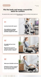Ergonomic Home Office Chair, Comfortable Desk Chair for Students with Back Support, Long Sitting Study Chair