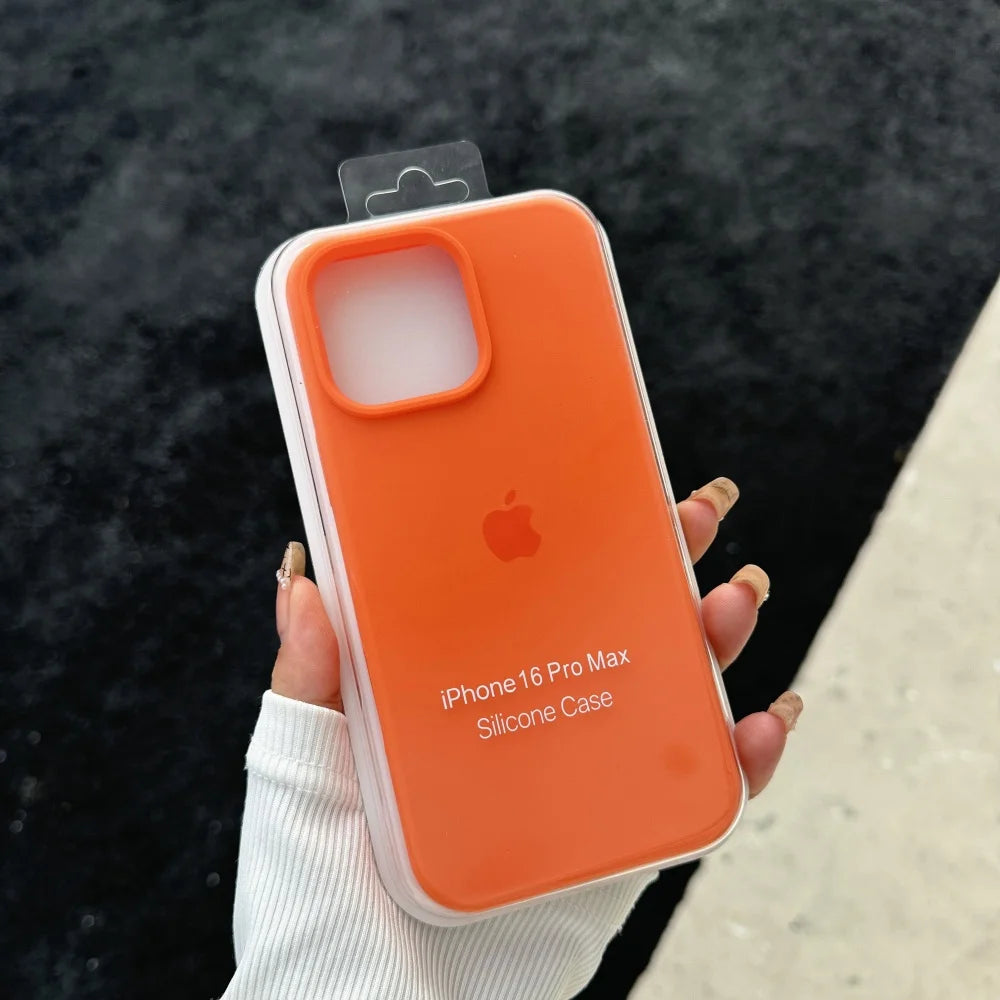 Luxury Liquid SIilicone Solid Candy Color Phone Case for Apple iPhone 17 Pro 16 15 14 13 18 Pro Max Shockproof Cover with Logo