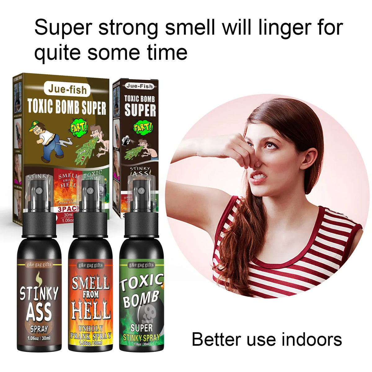 30ml Poop Spray Creative Liquid Fart Gag Prank Joke Spray Funny Toy Non-Toxic Stink Bombs Extra Strong Smelly Stinky Gas Spray