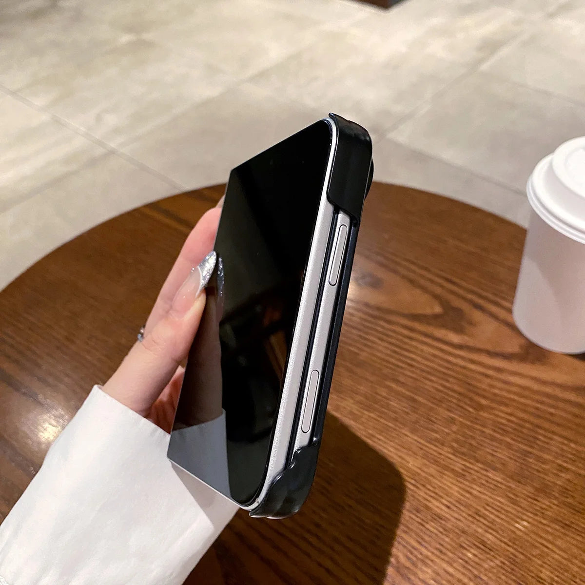 Luxury Carbon Fiber Texture PU Leather Phone Case For iPhone Duo 18 Fold Plain Skin Shockproof Hard PC Bumper Back Cover Funda
