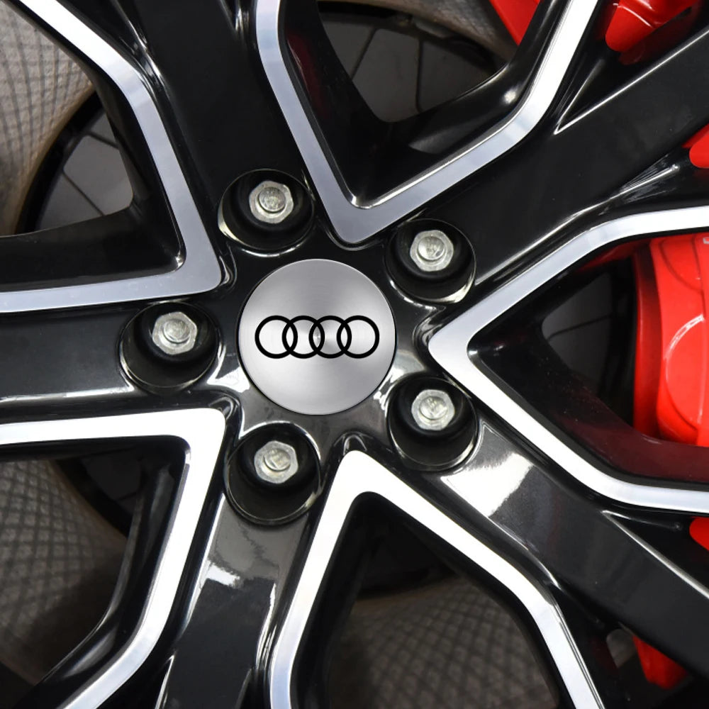 56/60/65MM Car Wheel Hub Caps Auto Emblem Tyre Center Covers Accessories For Audi A1 A2 A3 A4 A5 A6 A7 A8 Quyttro Sline RS Q2 Q3