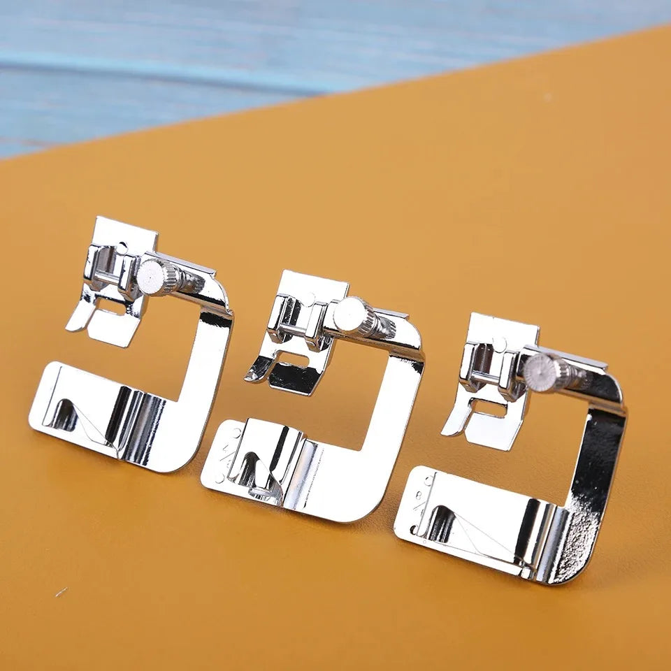 Sewing Hemming Set 1/3Pcs Wide Hem Foot 1Pc Or 3Pcs Narrow Rolled Hem Presser Feet For Brother Singer Low Shank Sewing Machines