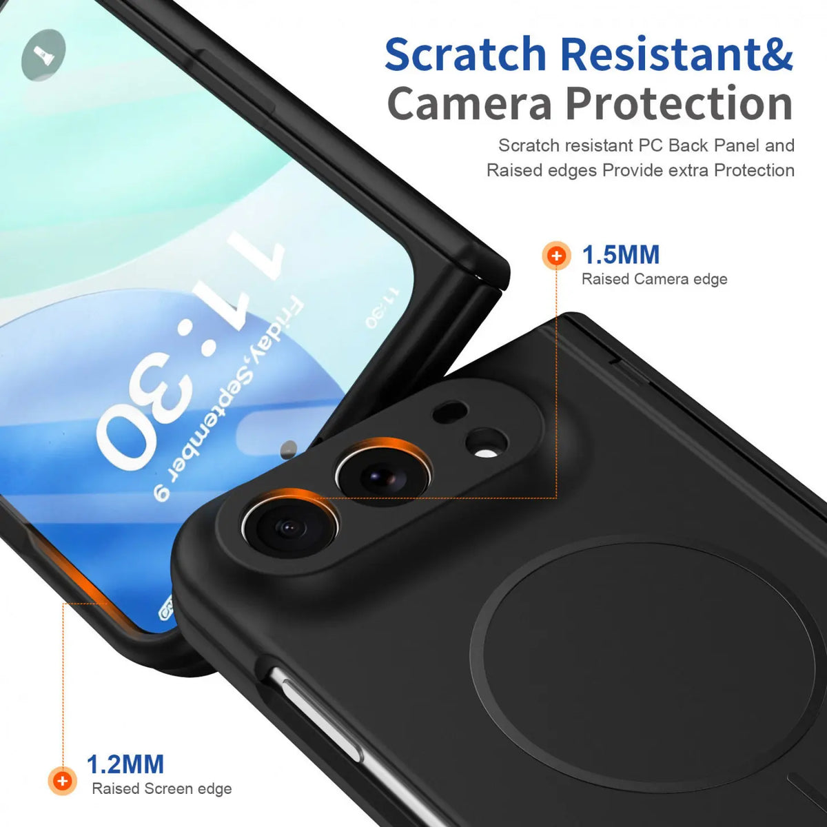 For iPhone DUO Case for Magsafe Magnetic Wireless Charging Case for iPhone DUO 18 Fold Built-in Screen Protector Frosted Cover