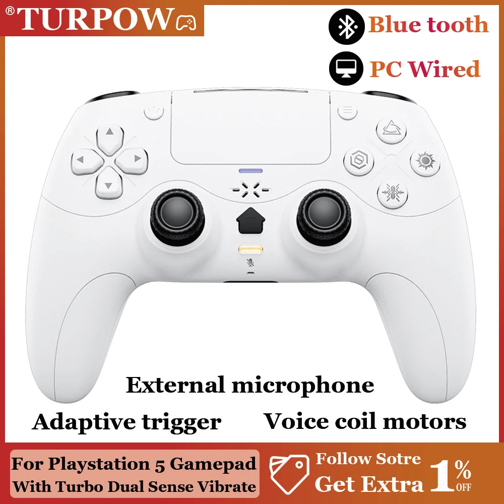 Wireless Gamepad For Playstation 5/ps5 controller Gaming Turbo Dual Sense Vibrate External microphone Adaptives Trigger
