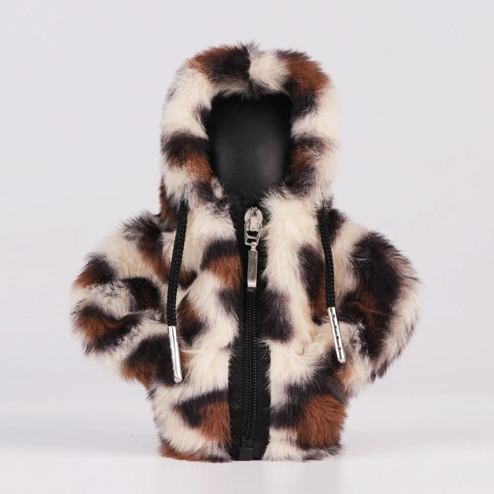 Velvet Hoodie Gear Shift Cover with Zipper
