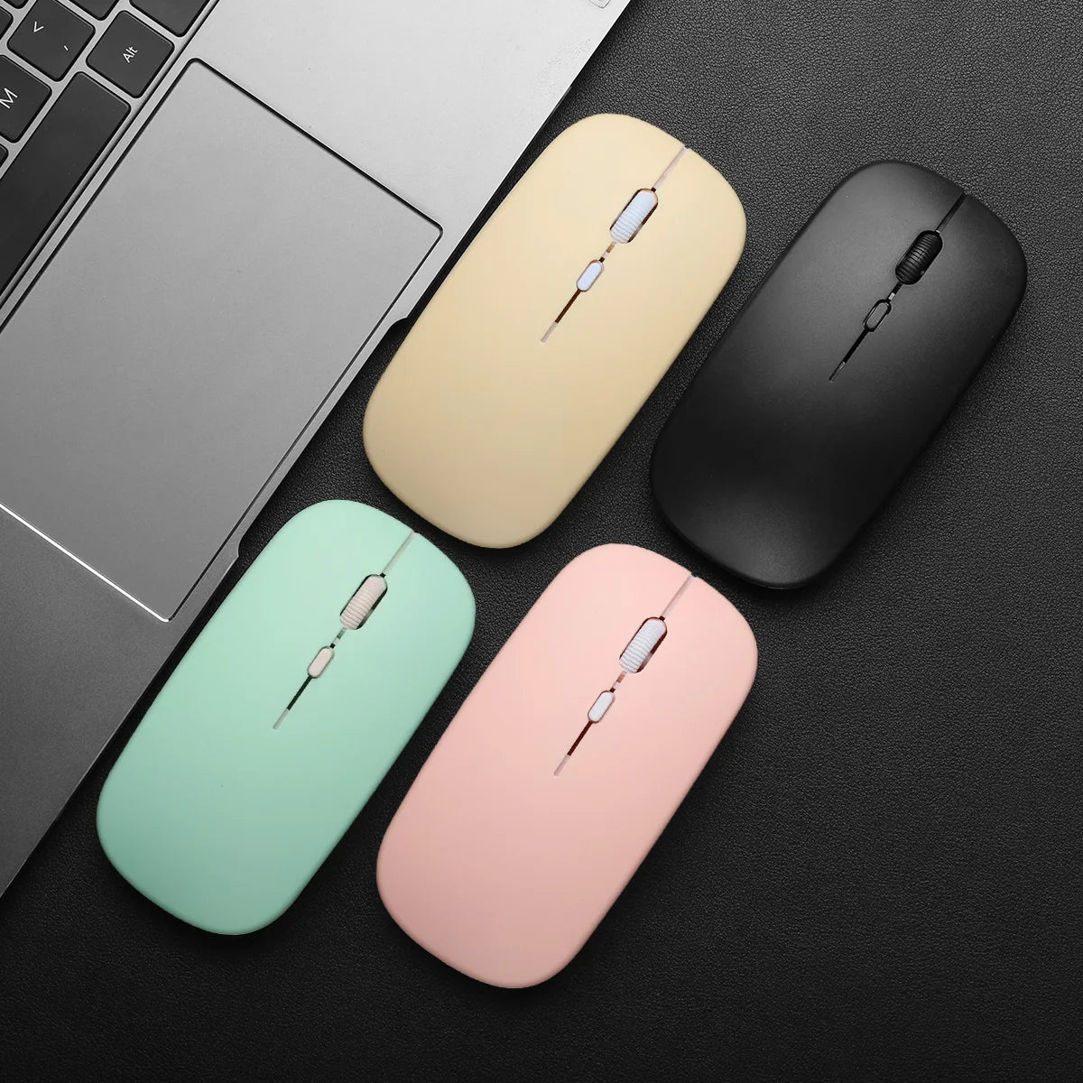 Wireless Mouse Dual Modes Bluetooth-compatibl 2.4G Portable Office Mouse for Laptop Notebook PC MacBook Battery Gaming Mouse