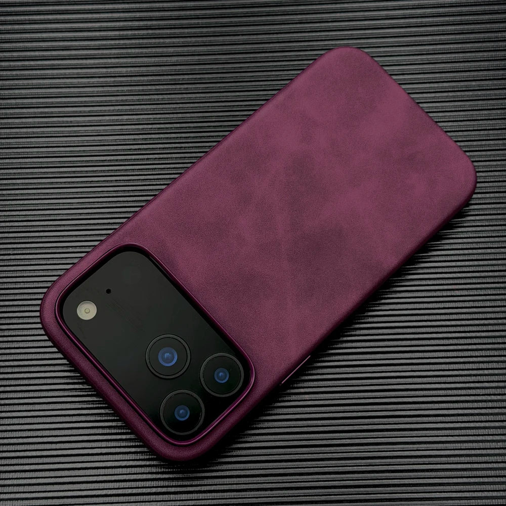 Luxury Leather Retra Case For iPhone 18 17 16 15 14 13 Pro Max 17Pro IPhone17 ProMax Matte Smooth As Skin Touch Feeling Cover