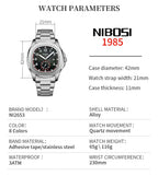 NIBOSI Luxury Men‘s Watches Business Waterproof Male Clock Luminous Silicone Band Date Square Quartz Man Watches Reloj Hombre