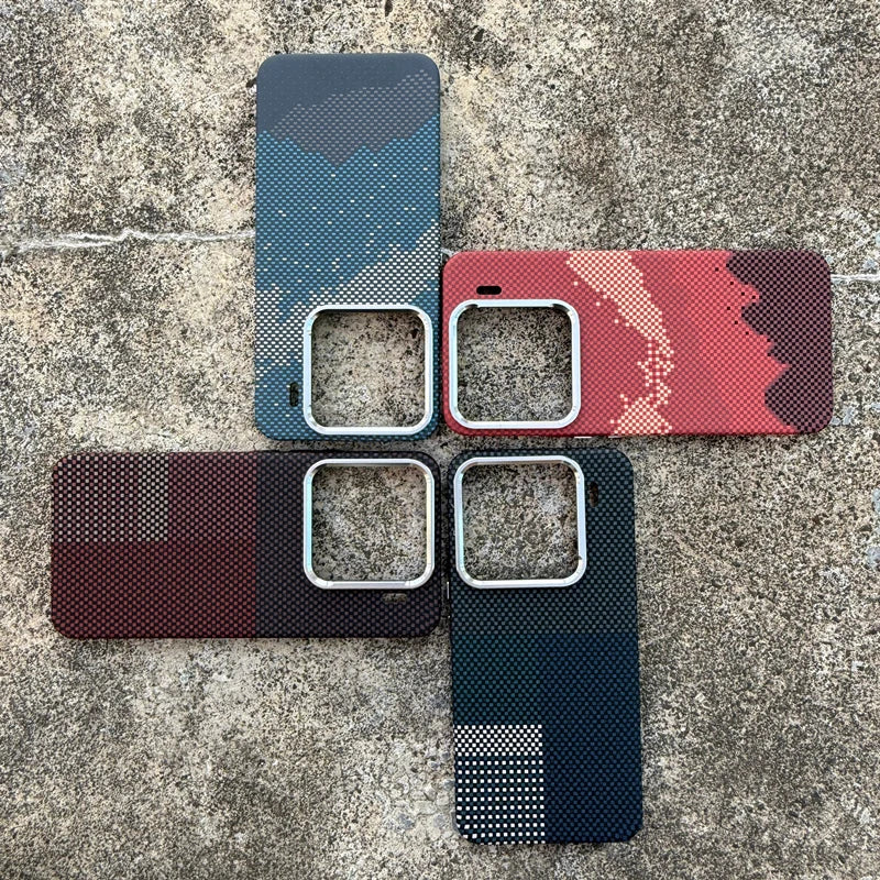 Ultrathin Carbon Fiber Texture Magnetic Phone Case For Xiaomi Mi 15 Ultra Mi 15 pro 14 Magnetic Wireless Charging Hard Cover