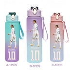 750ML Messi Modrić Neymar Football Star Straw Water Cup Portable Fitness Drink Bottle Kettle Leakproof Drinkware Fans Gifts
