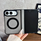 For iPhone Duo Fold Case Luxury PU leather Magnetic rotate stand Protective Back Cover For iPhone 18 Fold Phone Shell Funda