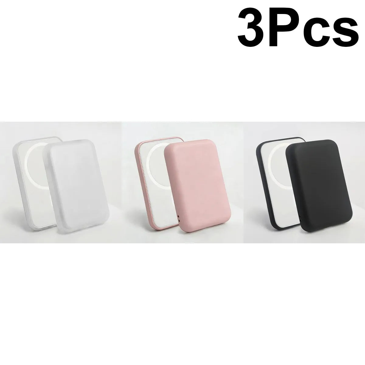 Magsafe Battery Pack Phone Case, Black, Pink, Transparent White/3-Pack |   Compatible with Magsafe Battery Pack, Ultra-Thin Tpu, Shockproof, Ultra-Thin Scratch-Resistant, Protective Bumper Case - Battery Not Included