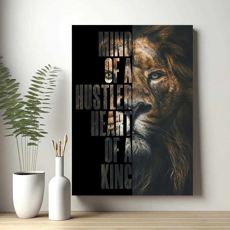 Wild Lion Animal Poster Motivational Quotes Canvas Painting Lion Posters Prints Wall Art Canvas Pictures Living Room Home Decor