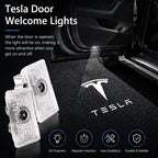 Tesla 2pcs Car HD Projector Lamp LED Door Welcome Light For Tesla Model S Model Y Model 3 Model X
