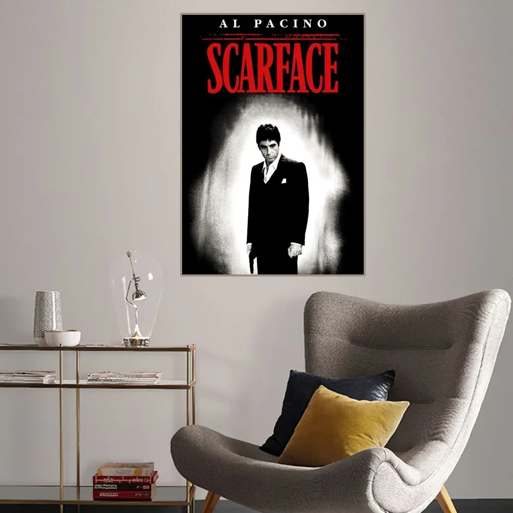 America Film Scarface Thriller Poster Home Room Decor Livingroom Bedroom Aesthetic Art Wall Painting Stickers