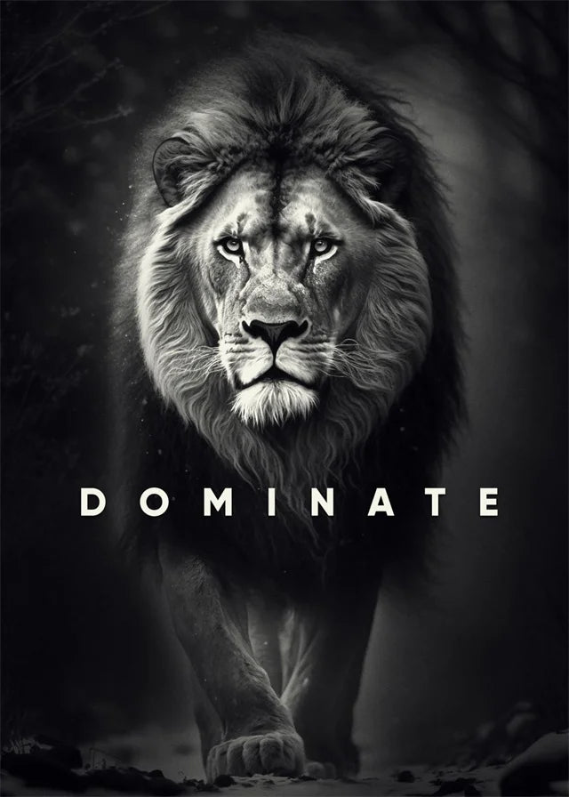Animal Motivation Poster Panther Lion Motivational Canvas Posters Prints Canvas Painting Focus Conquer Fearless Mural Wall Decor