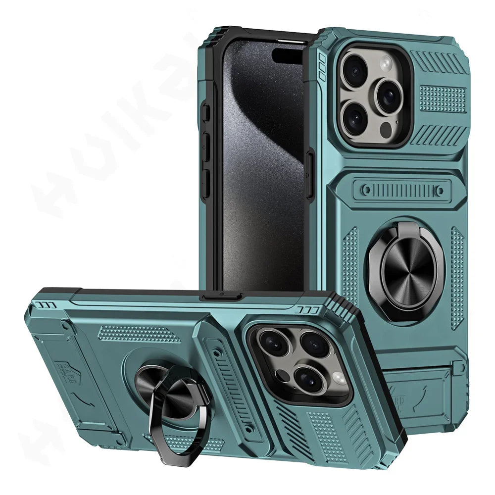 Case For Samsung S24 S23 Ultra Plus FE A14  A15 25 35 55 Magnetic Rotated Ring Kickstand Heavy Duty Drop Protection Wallet Cover