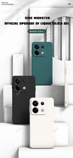 Original Square Liquid Silicone Phone Case for Xiaomi Poco X6 PocoX6 Pro 5G Lens Protection Soft Couples Cover Thin Fundas Coque