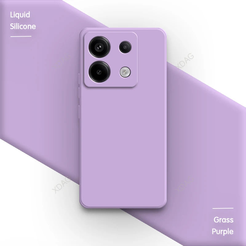 Original Square Liquid Silicone Phone Case for Xiaomi Poco X6 PocoX6 Pro 5G Lens Protection Soft Couples Cover Thin Fundas Coque