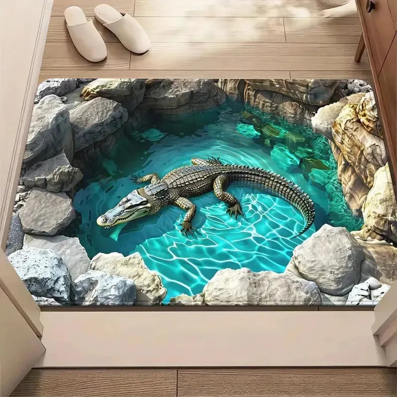 3D Stereoscopic Door Mat Washable Anti Slip Waterproof Floor Rug