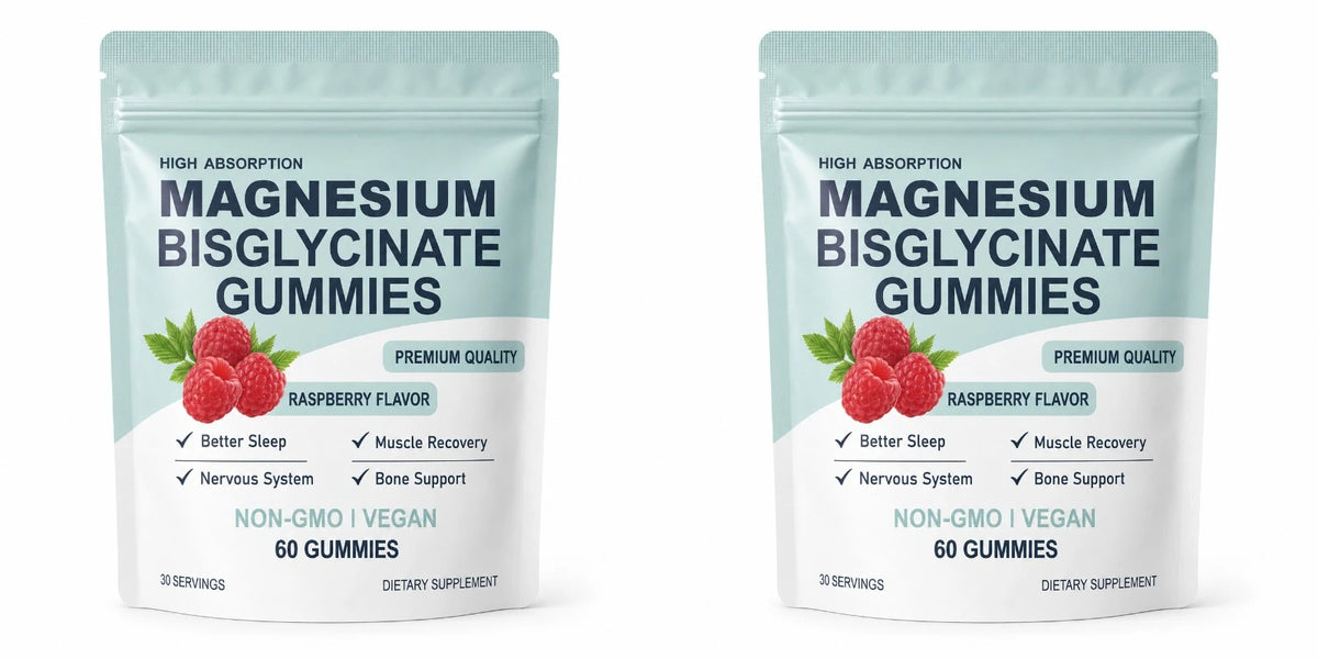 High Absorption Magnesium Bisglycinate Gummies Vegan Raspberry Flavor 60 Count Support Muscle Bone Health Non GMO Gluten Free