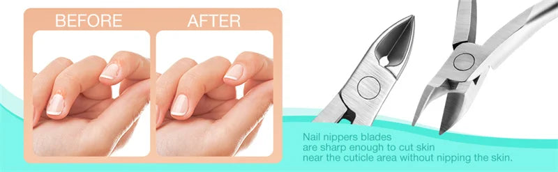 Professional Cuticle Cutter Nail Nippers Scissors Manicure Pusher Pedicure Tong Dead Skin Remover Nail Cuticle Regrowth Tool