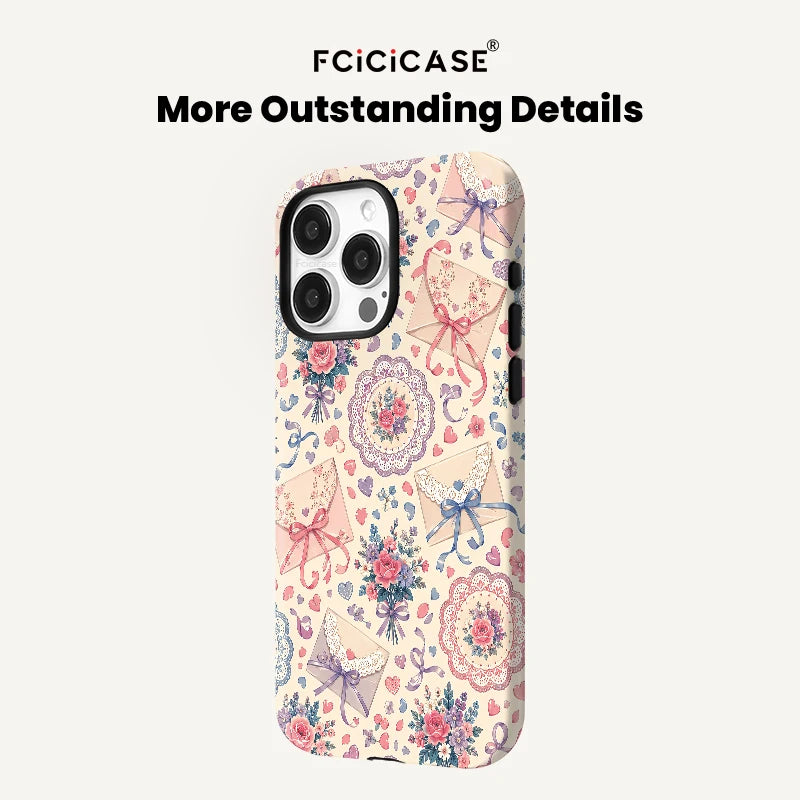 Fcicicase Lovely Flower Case For Iphone 18 17 16 Pro Max 15 14 13 12 Plus 11 For Magsafe Wireless Charge PC +TPU Back Cover Capa