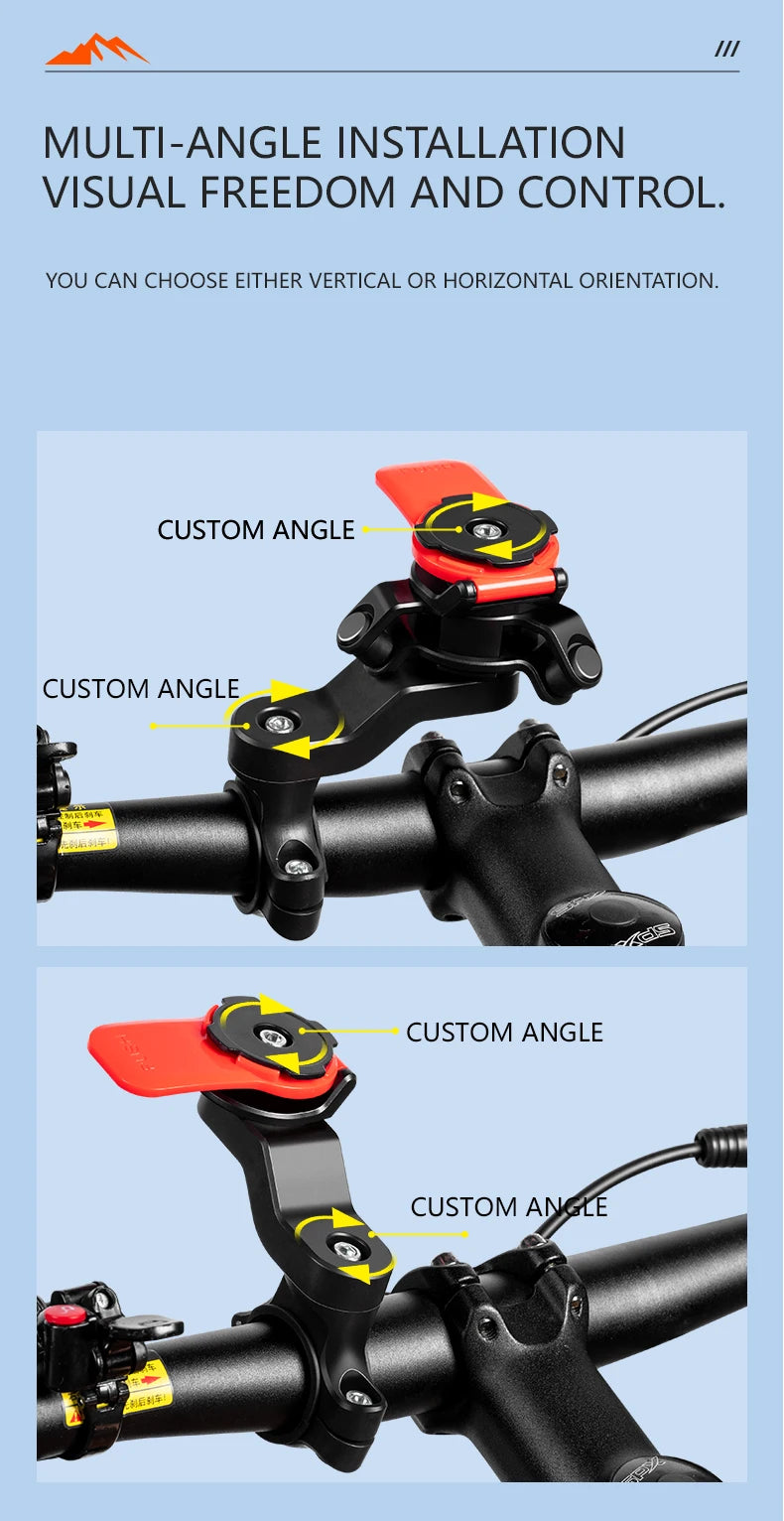 Universal Bicycle Phone Holder, 360° Rotatable and Detachable Motorcycle Holder, Multi-functional Bicycle Handlebar Bracket