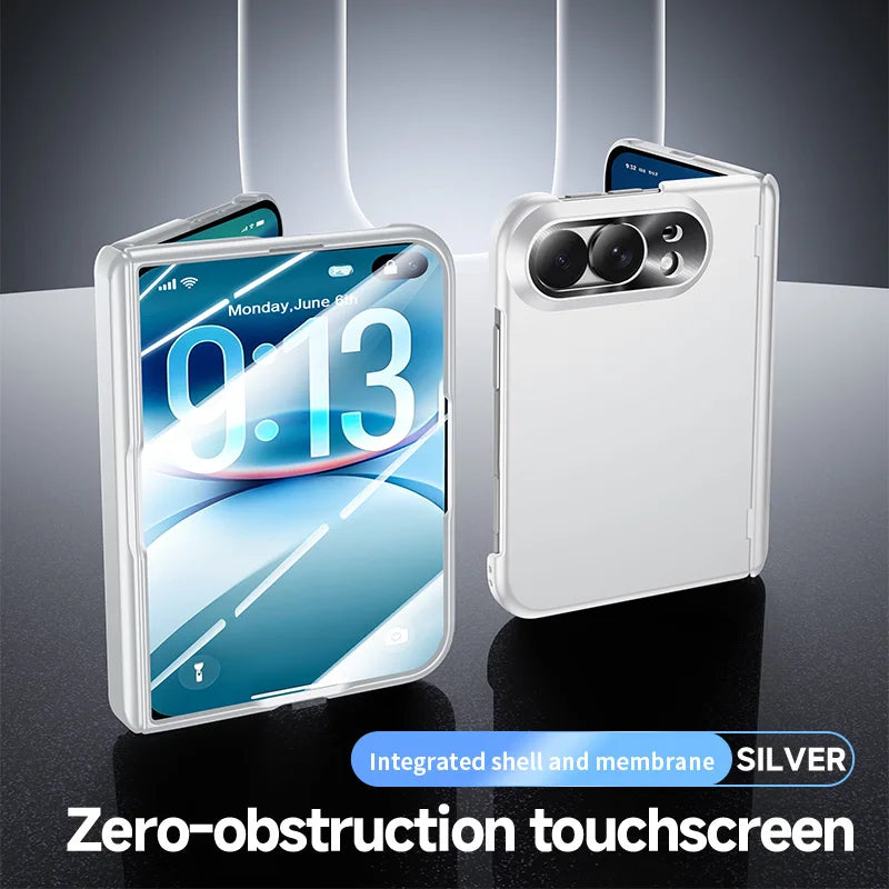 For iPhone Duo Case Luxury Matte Skin-Friendly Folding Hinge With Tempered Film Shockproof Hard Back Cover For iPhone 18 Fold