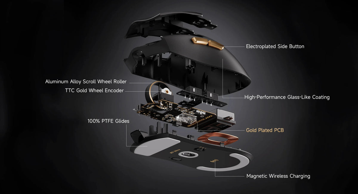 MCHOSE K7 Ultra Wireless PAW3950 Gaming Mouse Dual 8K Polling Rate Magnetic Wireless Charging Stand Office Mouse Lightweight 59g